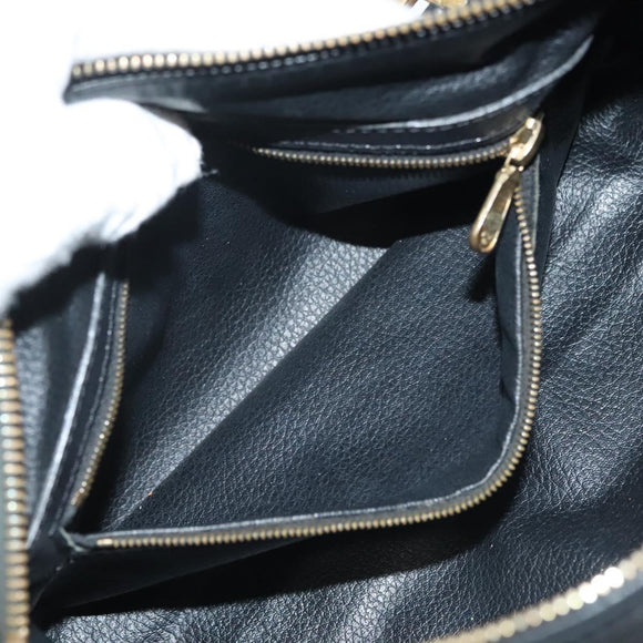 MCM Vicetos Logogram Hand Bag PVC Black Gold Auth bs28959