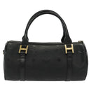 MCM Vicetos Logogram Hand Bag PVC Black Gold Auth bs28959-3
