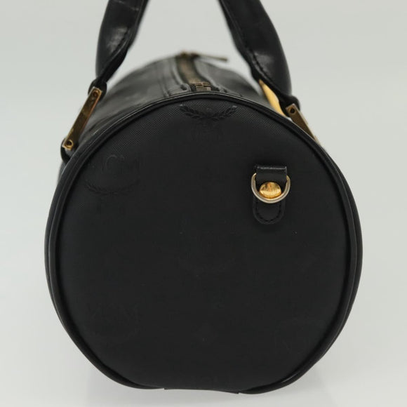 MCM Vicetos Logogram Hand Bag PVC Black Gold Auth bs28959
