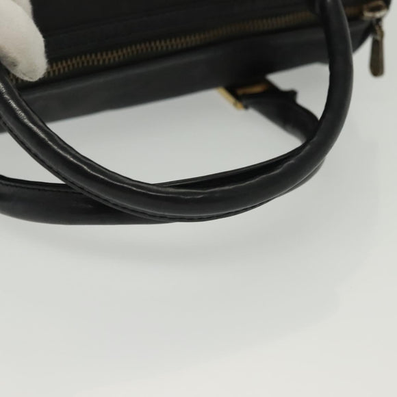 MCM Vicetos Logogram Hand Bag PVC Black Gold Auth bs28959