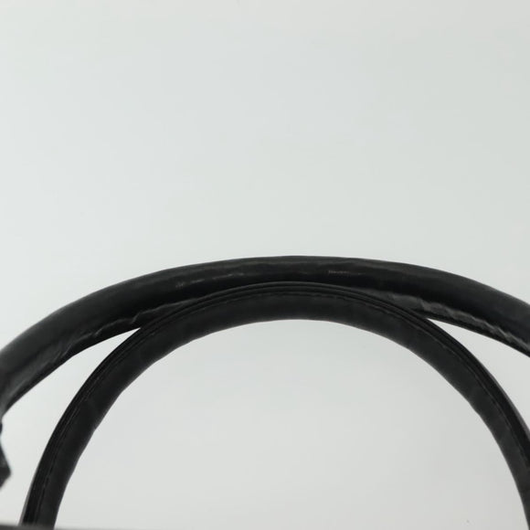 MCM Vicetos Logogram Hand Bag PVC Black Gold Auth bs28959