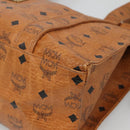 MCM Logogram Vicetos Tote Bag PVC Leather Brown Gold Auth bs28960-9