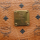 MCM Logogram Vicetos Tote Bag PVC Leather Brown Gold Auth bs28960-12