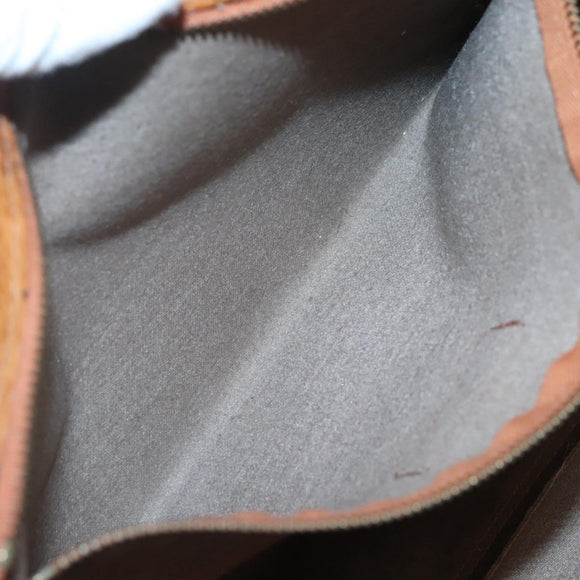 MCM Logogram Vicetos Tote Bag PVC Leather Brown Gold Auth bs28960