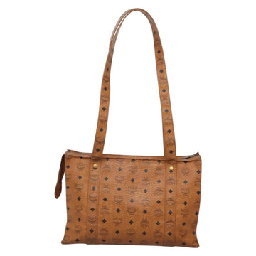 MCM Logogram Vicetos Tote Bag PVC Leather Brown Gold Auth bs28960 - 0