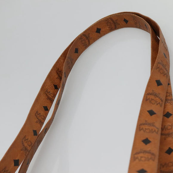 MCM Logogram Vicetos Tote Bag PVC Leather Brown Gold Auth bs28960