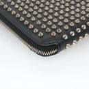 Christian Louboutin Studs Clutch Bag Leather Black Silver Auth bs28961-16