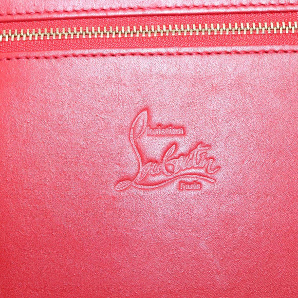 Christian Louboutin Studs Clutch Bag Leather Black Silver Auth bs28961