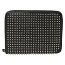 Christian Louboutin Studs Clutch Bag Leather Black Silver Auth bs28961-13