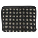 Christian Louboutin Studs Clutch Bag Leather Black Silver Auth bs28961-2