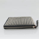 Christian Louboutin Studs Clutch Bag Leather Black Silver Auth bs28961-3