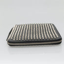 Christian Louboutin Studs Clutch Bag Leather Black Silver Auth bs28961-4