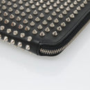 Christian Louboutin Studs Clutch Bag Leather Black Silver Auth bs28961-7