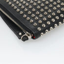 Christian Louboutin Studs Clutch Bag Leather Black Silver Auth bs28961-14