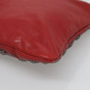 Jimmy Choo Studs Clutch Bag Leather Red Black Auth bs28965-10