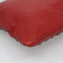 Jimmy Choo Studs Clutch Bag Leather Red Black Auth bs28965-11