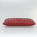 Jimmy Choo Studs Clutch Bag Leather Red Black Auth bs28965-7