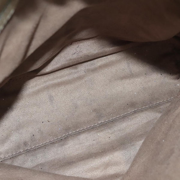 Jimmy Choo Studs Tote Bag Leather Champagne Gold Auth bs28966