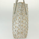 Jimmy Choo Studs Tote Bag Leather Champagne Gold Auth bs28966-4