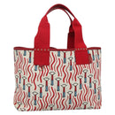 VALENTINO Tote Bag Canvas Red Auth bs28967-1