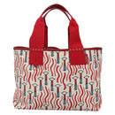 VALENTINO Tote Bag Canvas Red Auth bs28967-13