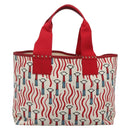 VALENTINO Tote Bag Canvas Red Auth bs28967-2