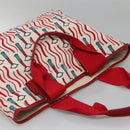 VALENTINO Tote Bag Canvas Red Auth bs28967-6