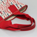 VALENTINO Tote Bag Canvas Red Auth bs28967-7