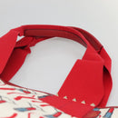 VALENTINO Tote Bag Canvas Red Auth bs28967-8
