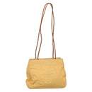 Gianni Versace Shoulder Bag Canvas Leather Yellow gold Auth bs28971-1