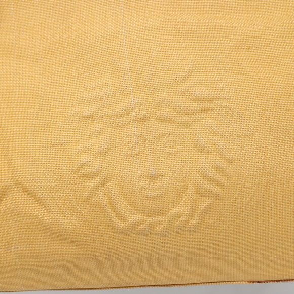 Gianni Versace Shoulder Bag Canvas Leather Yellow gold Auth bs28971