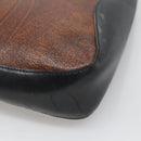 ETRO Paisley Shoulder Bag PVC Leather Brown Silver Auth bs28972-12