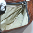 ETRO Paisley Shoulder Bag PVC Leather Brown Silver Auth bs28972-17