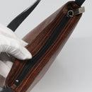 ETRO Paisley Shoulder Bag PVC Leather Brown Silver Auth bs28972-6