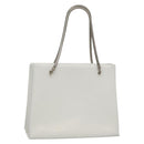 GIVENCHY Chain Shoulder Bag Leather White Silver Auth bs28975-1