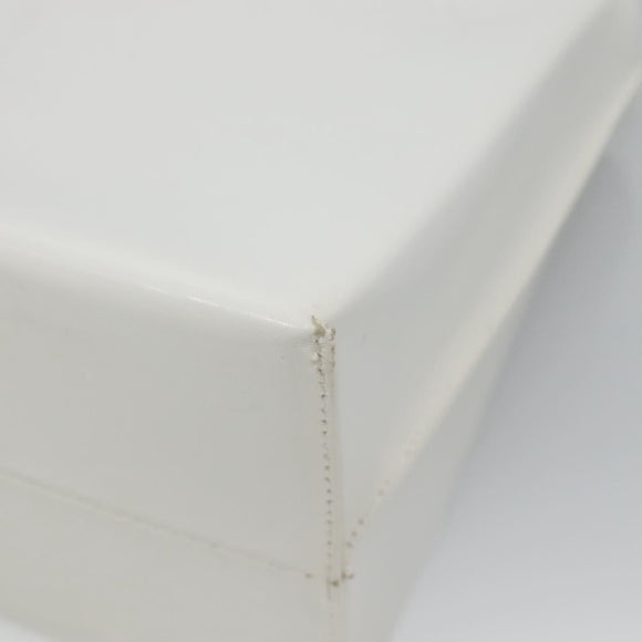 GIVENCHY Chain Shoulder Bag Leather White Silver Auth bs28975