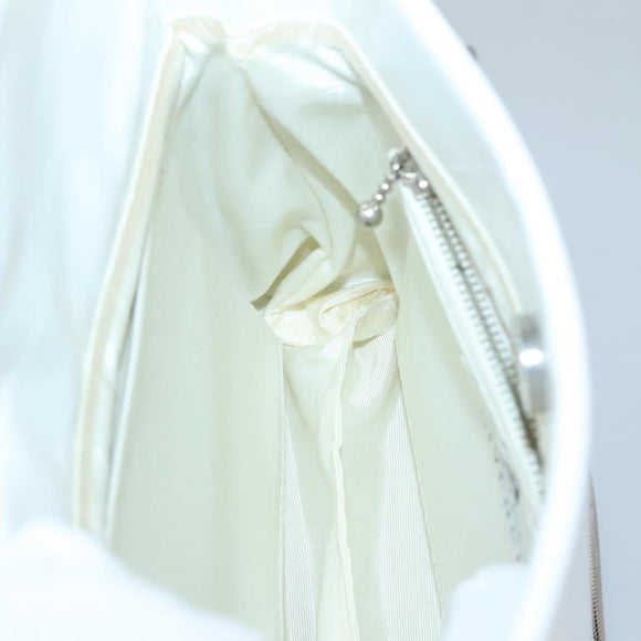 GIVENCHY Chain Shoulder Bag Leather White Silver Auth bs28975