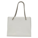 GIVENCHY Chain Shoulder Bag Leather White Silver Auth bs28975-13