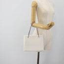 GIVENCHY Chain Shoulder Bag Leather White Silver Auth bs28975-25