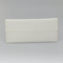 GIVENCHY Chain Shoulder Bag Leather White Silver Auth bs28975-5