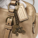 Coach Shoulder Bag Leather Gold Auth bs28981-10