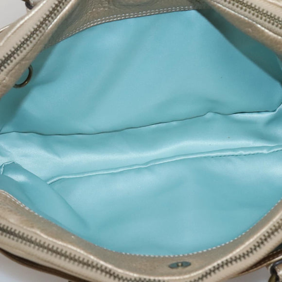 Coach Shoulder Bag Leather Gold Auth bs28981