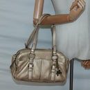 Coach Shoulder Bag Leather Gold Auth bs28981-27