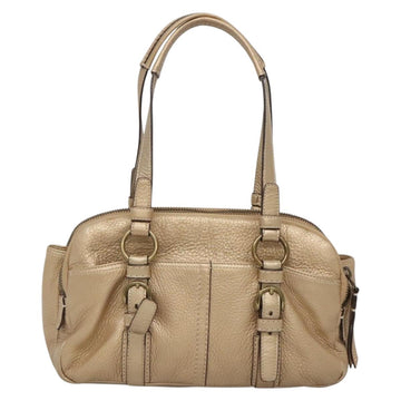 Coach Shoulder Bag Leather Gold Auth bs28981 - 0