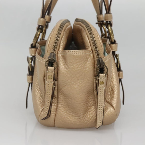 Coach Shoulder Bag Leather Gold Auth bs28981
