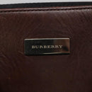 BURBERRY Nova Check Hand Bag Nylon Leather Beige Silver Auth bs28982-14