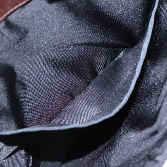 BURBERRY Nova Check Hand Bag Nylon Leather Beige Silver Auth bs28982