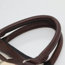 BURBERRY Nova Check Hand Bag Nylon Leather Beige Silver Auth bs28982-8