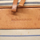 BURBERRY Hand Bag Canvas Leather White Silver Auth bs28984-14