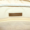 BURBERRY Hand Bag Canvas Leather White Silver Auth bs28984-16